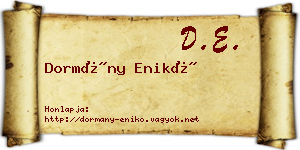 Dormány Enikő névjegykártya